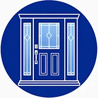 Door with two sidelites