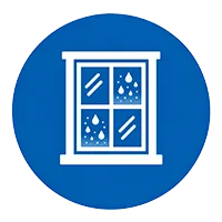 Condensation between glass panes