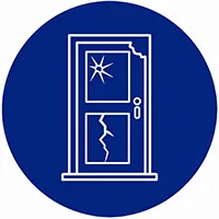 Door Shows Visible Damage